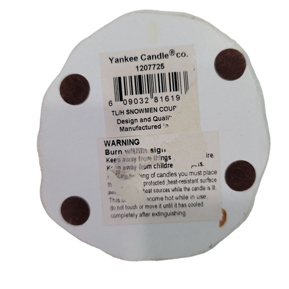 Vintage Yankee Candle Snowman Couple Tea Light Holder 1207691 Fair Christmas - Picture 2 of 5